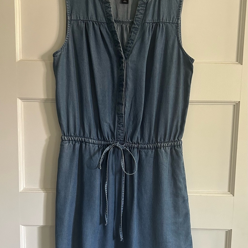 GAP Blue Sleeveless Midi Dress